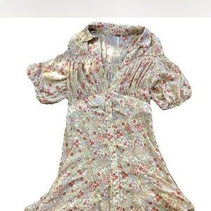 Free People Kids Floral Dress - Cream and Red